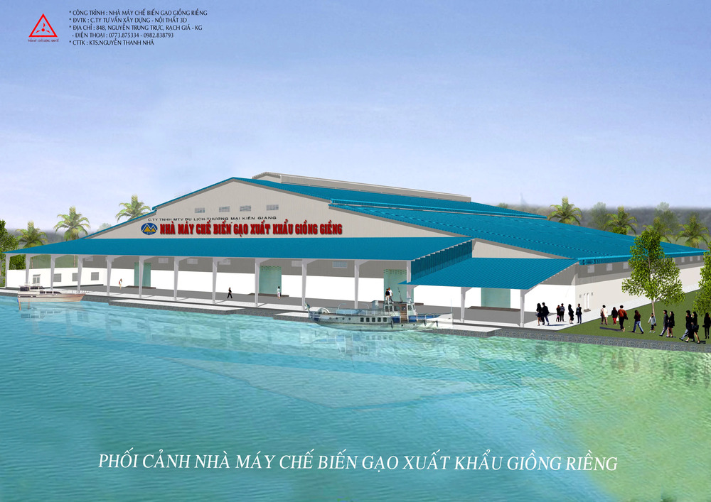 Nhà máy chế biến gạo Giồng Riềng - Thiết kế 3d